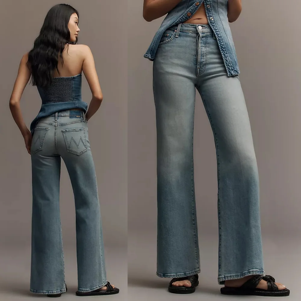 NWT Mother Denim The Tomcat Roller Jean 27 Petite Lil I Confess Jeans Wide Leg - Picture 9 of 16